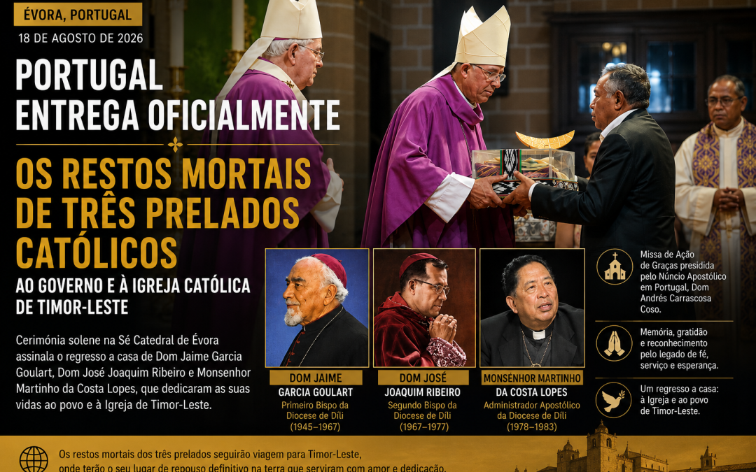 PORTUGAL ENTREGA OFICIALMENTE OS RESTOS MORTAIS DE TRÊS PRELADOS CATÓLICOS AO GOVERNO E À IGREJA CATÓLICA DE TIMOR-LESTE